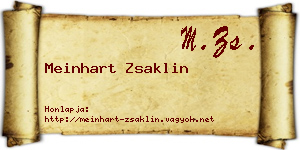 Meinhart Zsaklin névjegykártya